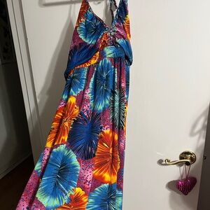 ❣️ 3X Colorful Tropical Multicolor Maxi Dress